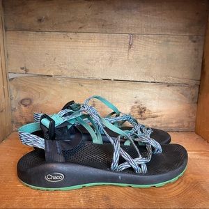 Chaco Womens ZX2 Classic Athletic Sandal Dagger Blue Green Aztec Hiking Size 10